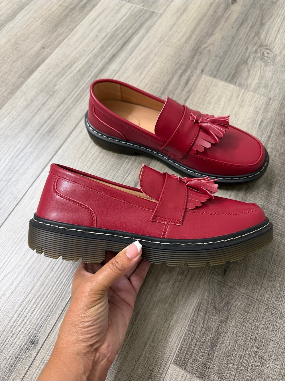 Women's Red Tassel Loafers - Stylish Everyday Slip-Ons